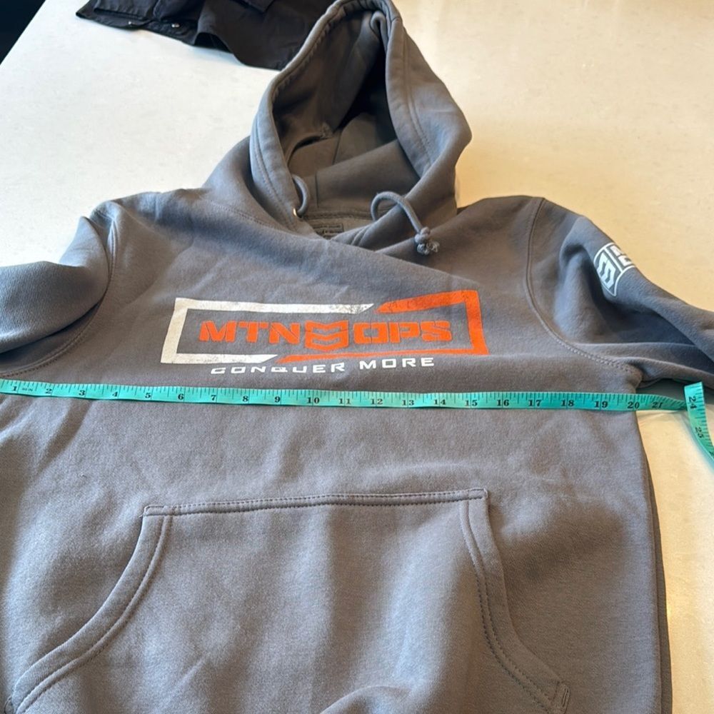 MTN - OPS Gray Hoodie for Men size small fabric is high quality. Electrolytes.